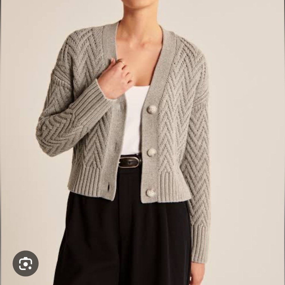 Abercrombie & Fitch Grey Herringbone Cardigan